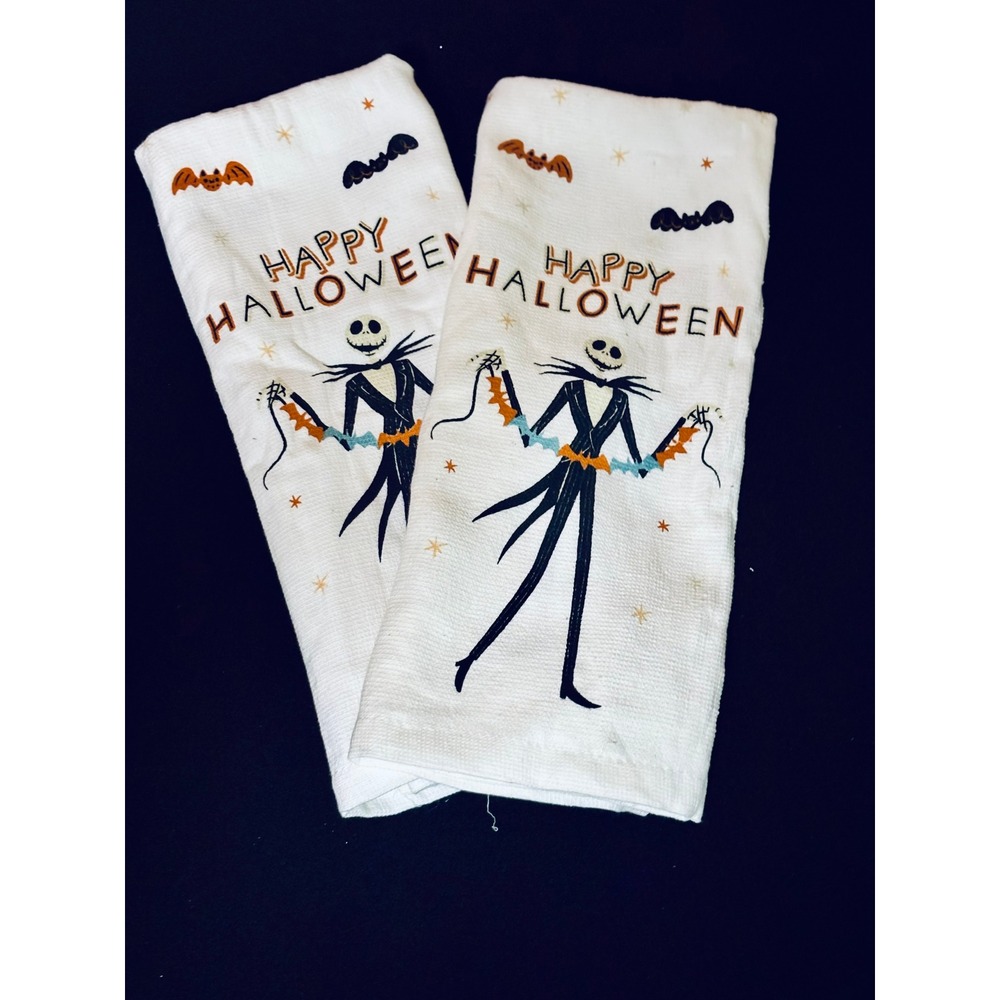 Disney Nightmare Before Christmas Jack Skellington Halloween Kitchen Towels 2pk